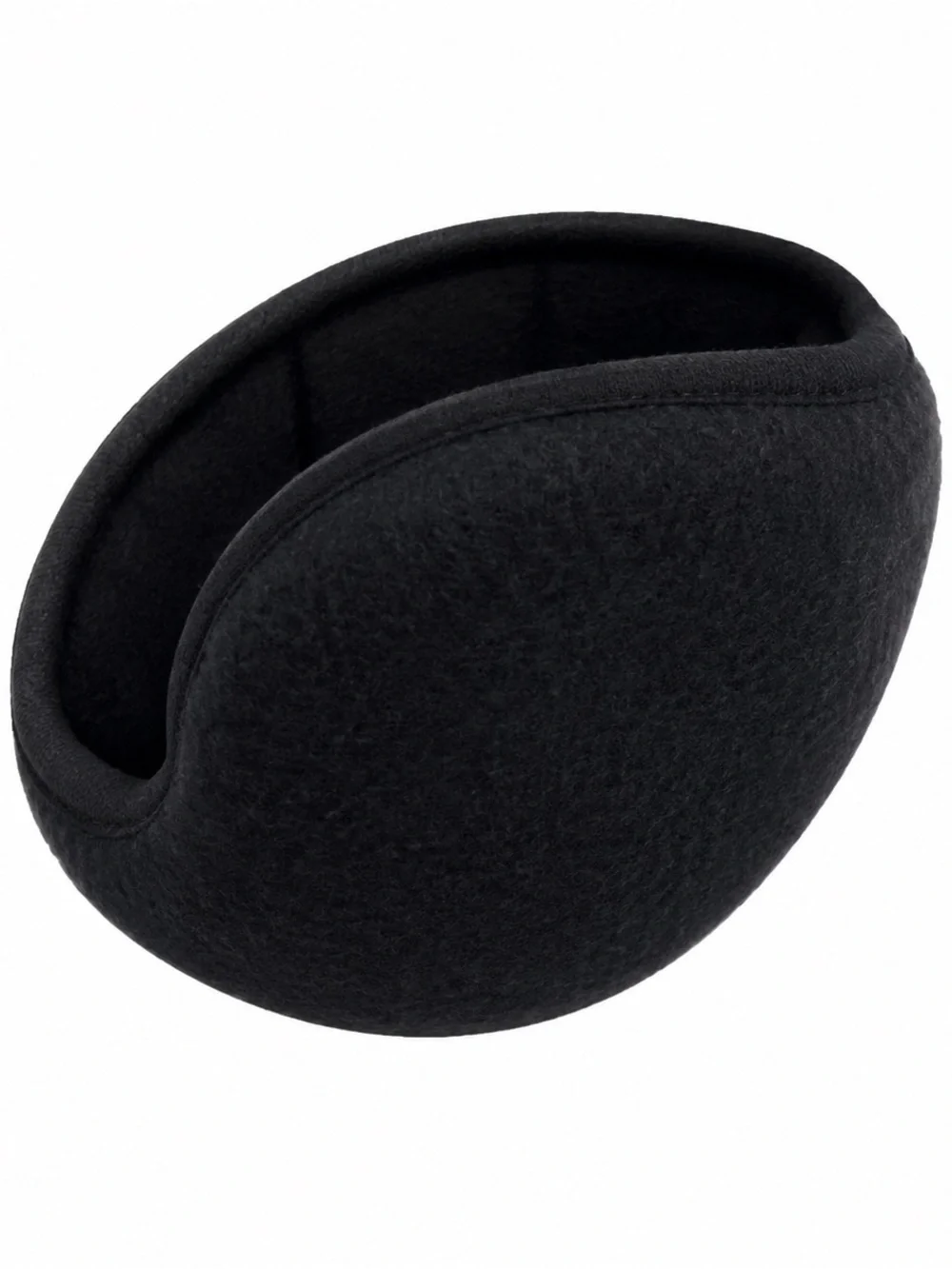 Black Fleece Foldable Ear Warmers Winter Sports Earmuffs Unisex